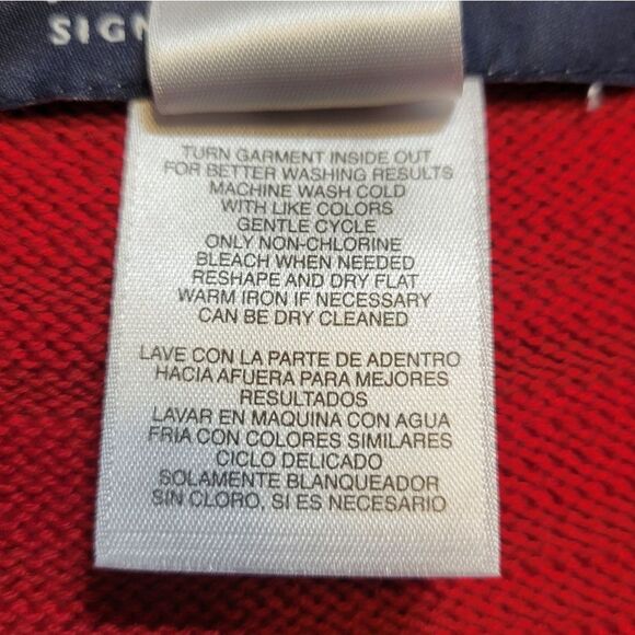 Jones New York Red Striped Women's Poncho - Picture 9 of 11